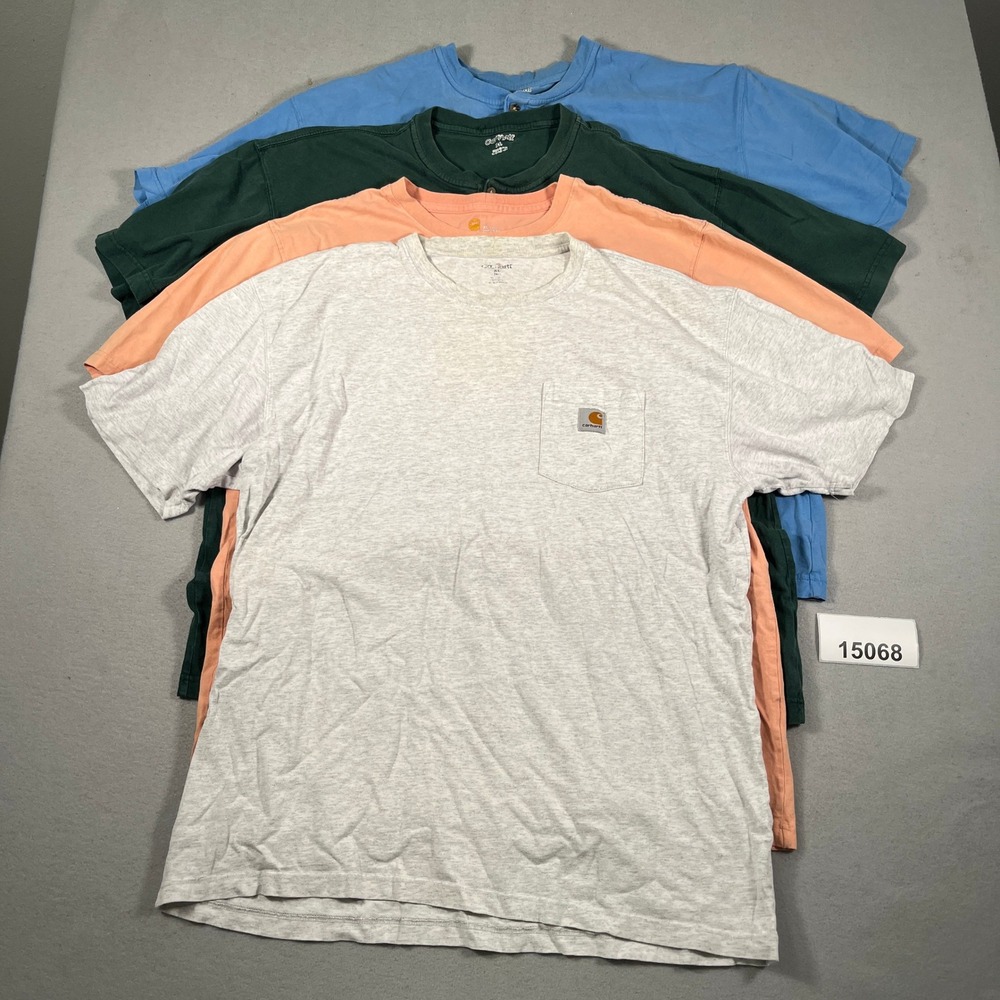 Carhartt Pocket T Shirt Mens XL Multicolor Cotton Loose Fit Crew Neck Lot Of 4
